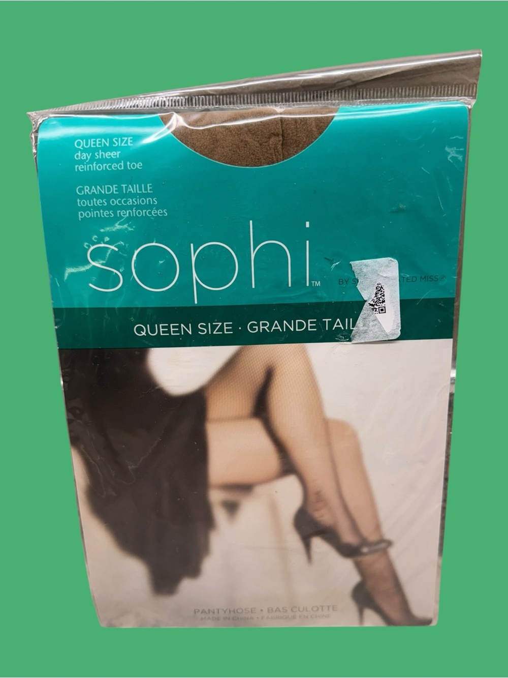 Sophi Queen Size Day Sheer Pantyhose Reinforced Toe 160-190lbs Beige